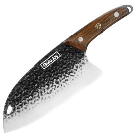 Qulajoy Meat Cleaver Knife - 7.3 Inch High Carbon Stainless Steel Butcher Knife For Meat Cutting Slicing Vegetables- Professional Chopper Knife F (size: Steel Meat Cleaver Knife)